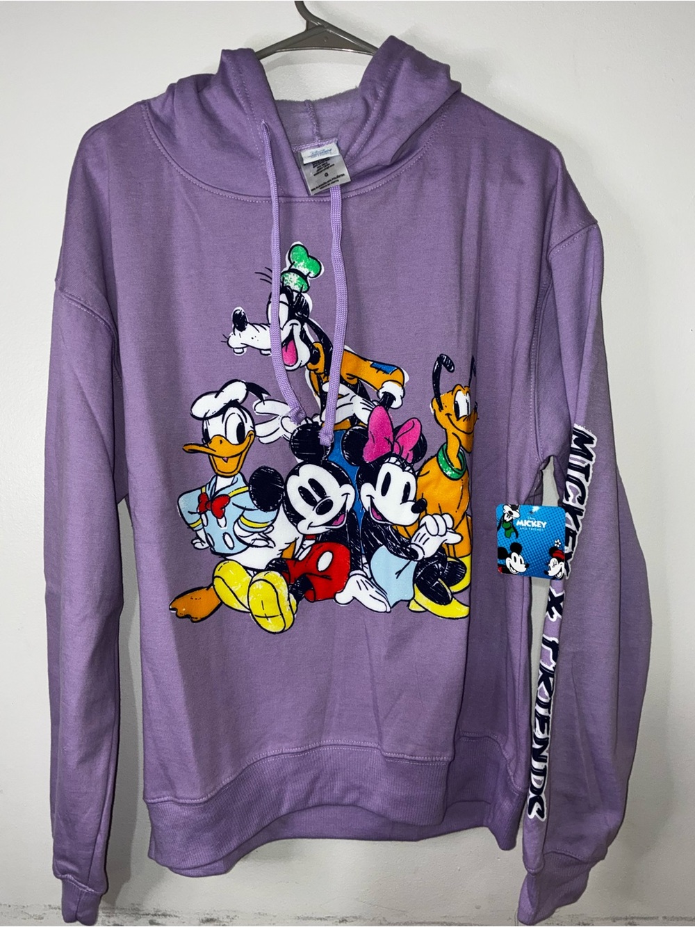 Disney Lavender Crewneck Hoodie with Mickey & Friends Graphic